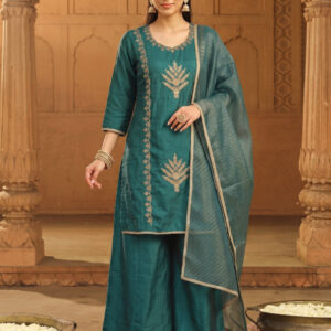 Rama Silk Blend Embroidered Suit Set