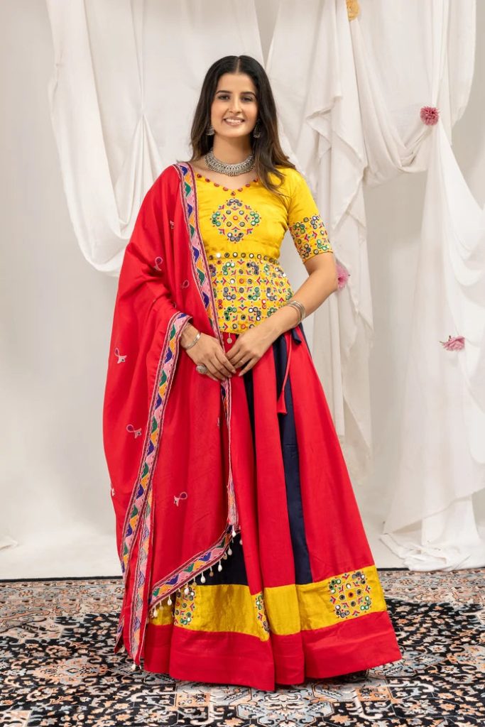 Crimson Midnight Mirror Lehenga Ensemble