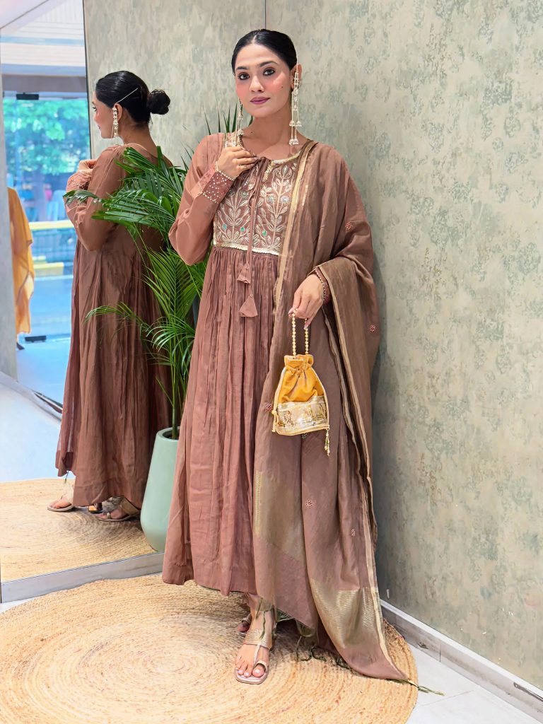 Mul Chanderi Suit Ensemble