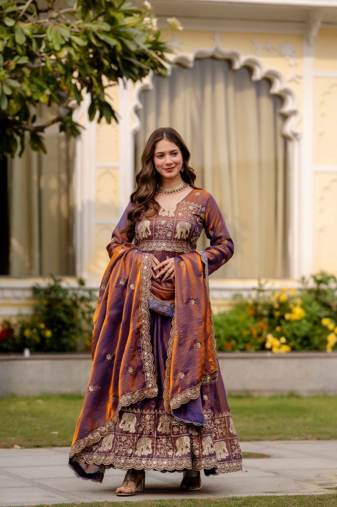 Royal Purple Amethyst Royale Anarkali Gown Ensemble